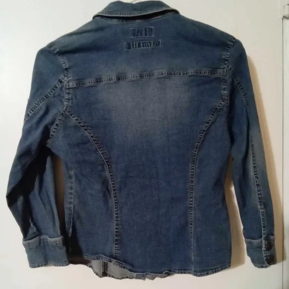 VINTAGE RARE GUESS STRETCH DENIM TOP WOMENS S/P CO - Picture 8 of 8